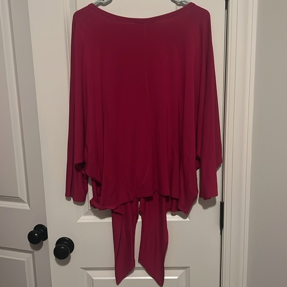 Karen Kane size XL Batwing Soft Pink Tie Front Shirt Top - Picture 3 of 8
